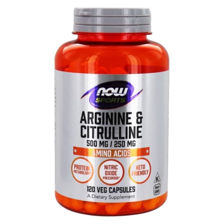NOW Foods L-Arginin & L-Citrullin 500 mg / 250 mg 120 Veg Caps