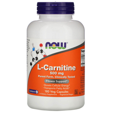 NOW Foods L-Carnitine 500 mg 180 Veg Caps